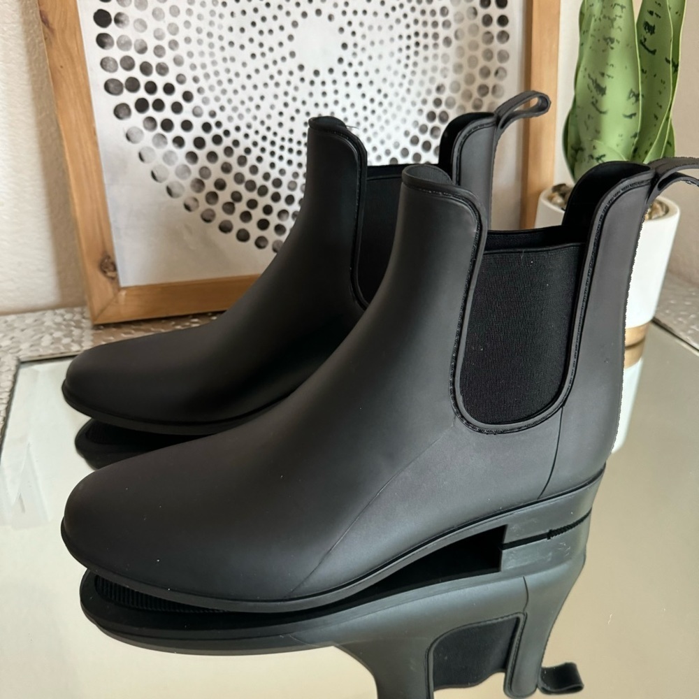 J.Crew Mercantile Chelsea Rain Boots Women’s Black Size 10 - Picture 7 of 10